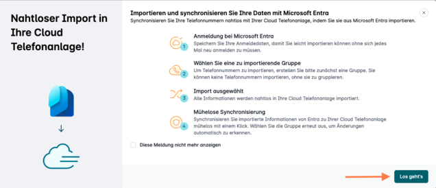 Screenshot der Übersicht der Import-Schritte