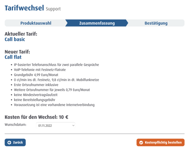 screenshot Tarifwechsel Zusammenfassung 