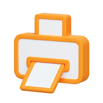 Easybell Icon: Faxversand in 3D und orange